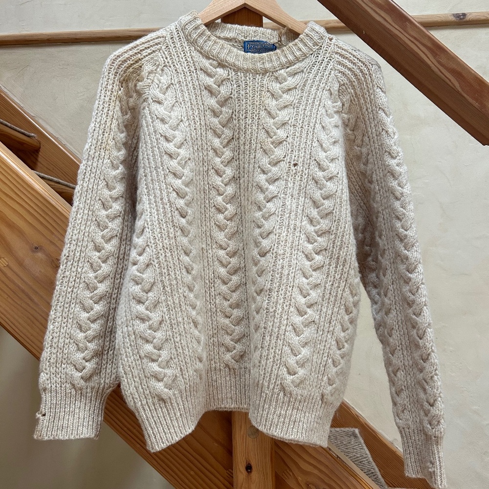 Pendleton Virgin Wool Cableknit Sweater Vintage (sz XL)